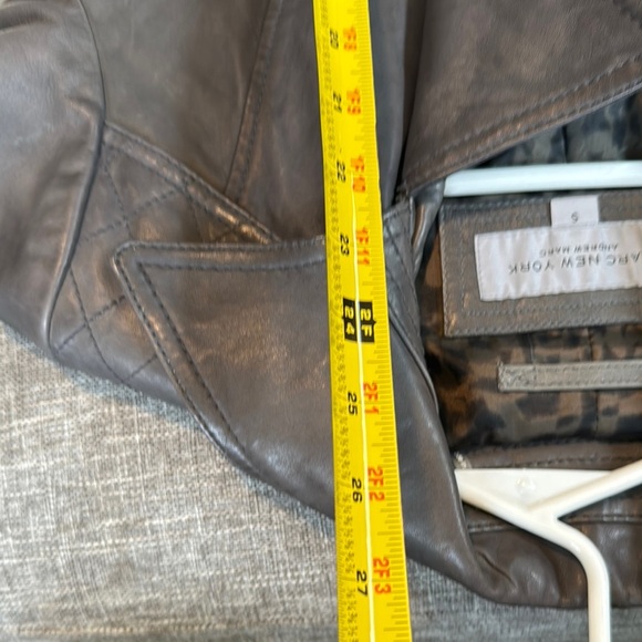 Marc New York soft gray  Leather Jacket with Fitted Moto Design - Picture 3 of 14